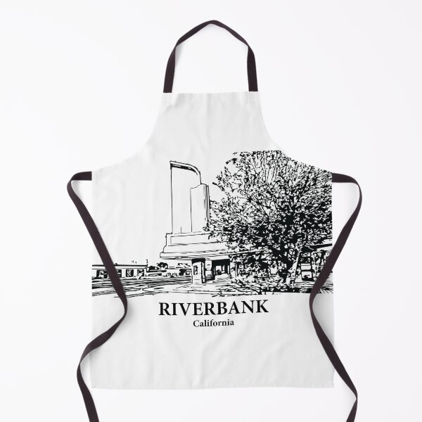 Item preview, Riverbank CA - Ink Cityscape Illustration designed and sold by Lakeric Cityscapes.