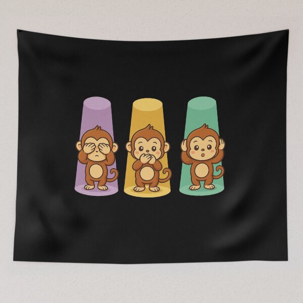 Item preview, See No Evil Hear No Evil Speak No Evil – Cute Monkey Trio Illustration designed and sold by thesmilngnature.