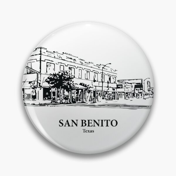 Item preview, San Benito TX - Ink Cityscape Illustration designed and sold by Lakeric Cityscapes.