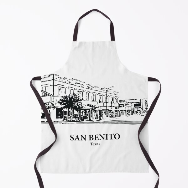 Item preview, San Benito TX - Ink Cityscape Illustration designed and sold by Lakeric Cityscapes.