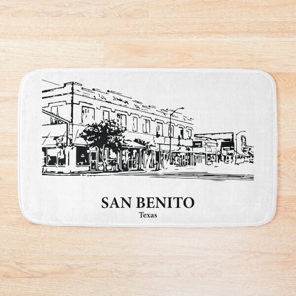 Item preview, San Benito TX - Ink Cityscape Illustration designed and sold by Lakeric Cityscapes.