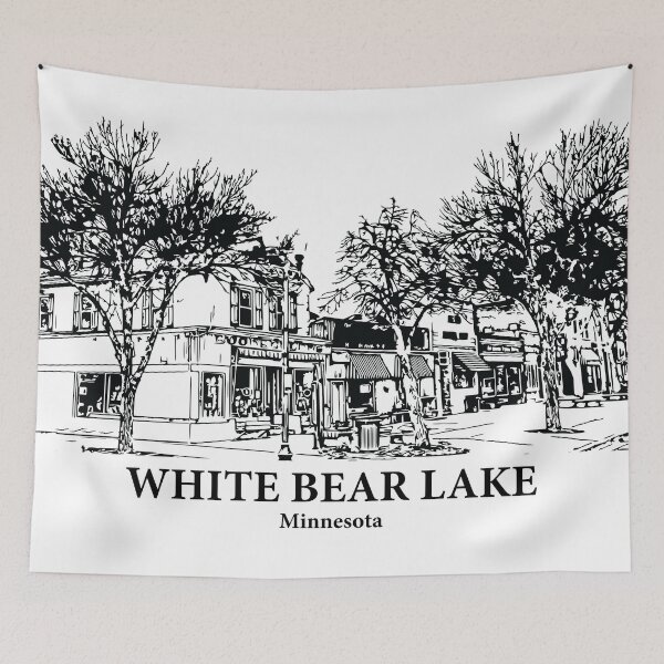 Item preview, White Bear Lake MN - Ink Cityscape Illustration designed and sold by Lakeric Cityscapes.