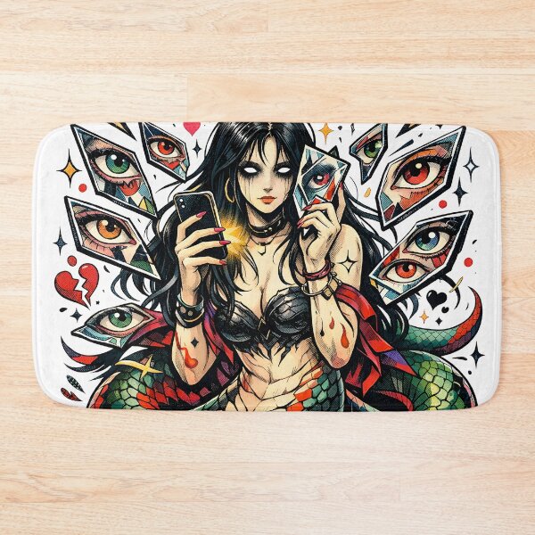 Item preview, The Silent Lamia Modern Mythology Graphic Art - Attention is a Hunger Dark Aesthetic Emotional Void Social Media Satire by Vivaan Studio designed and sold by Vivaan Studio.