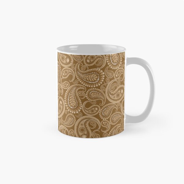 Item preview, Seamless paisley pattern in a brown and gold color palette, designed and sold by Line-Aura.