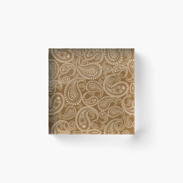 Item preview, Seamless paisley pattern in a brown and gold color palette, designed and sold by Line-Aura.