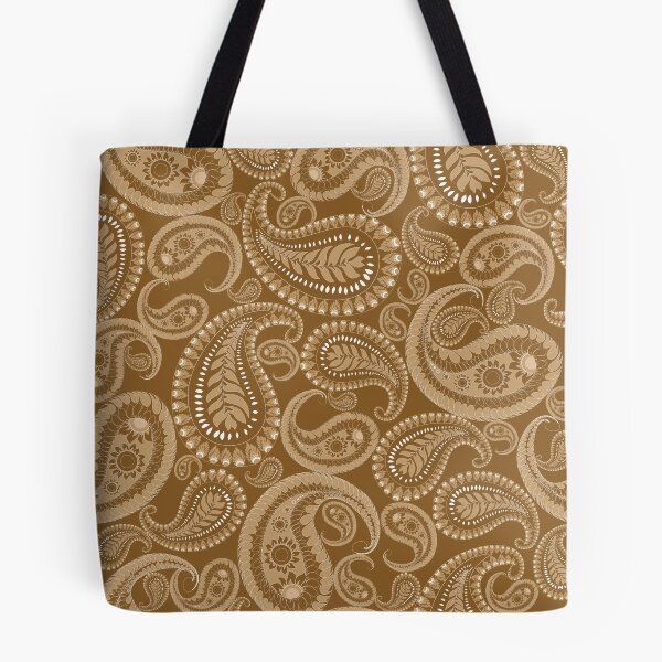 Item preview, Seamless paisley pattern in a brown and gold color palette, designed and sold by Line-Aura.