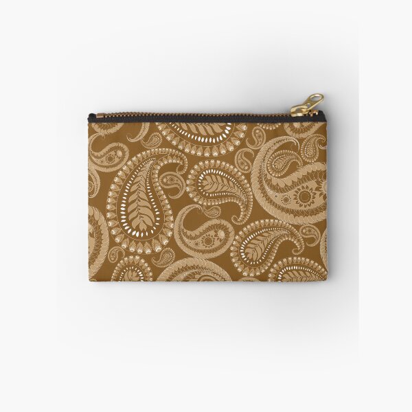 Item preview, Seamless paisley pattern in a brown and gold color palette, designed and sold by Line-Aura.