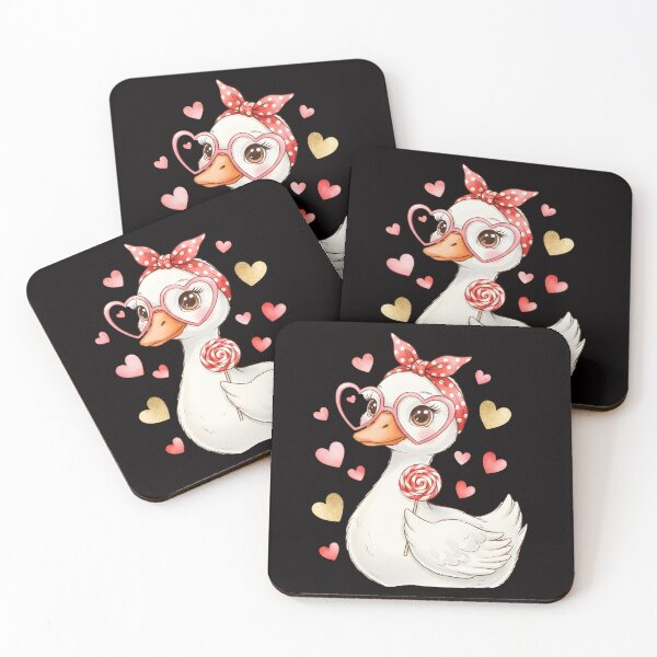 Item preview, Retro Valentine Goose, Funny Valentine Goose, Pink Coquette Valentine Design, Cute Goose designed and sold by DesignDenDo ⭐⭐⭐⭐⭐.