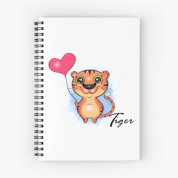 Item preview, Smiling Tiger with a Heart Balloon designed and sold by Shirley cute art .