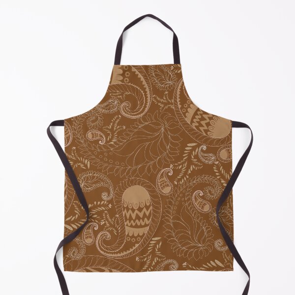 Item preview, Seamless paisley pattern in a brown and gold color palette, designed and sold by Line-Aura.