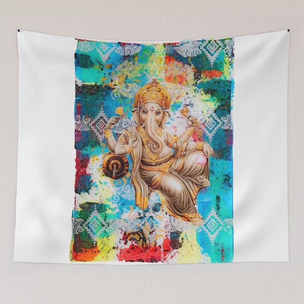 Item preview, Ganesha chillin acrylic collage colorful designed and sold by Desolat23.