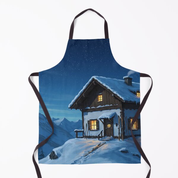 Item preview, Cozy Mountain Cabin Under a Starry Winter Sky designed and sold by Articooler.