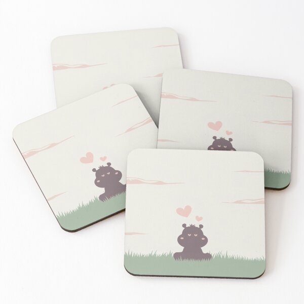 Item preview, Cute Tiny Hippo Valentine Hearts Minimalist designed and sold by NeatThingLover.