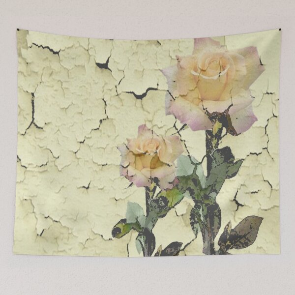 Item preview, SHABBY CHIC CREAMY ROSES PEELING WALLPAPER designed and sold by sharlesart.