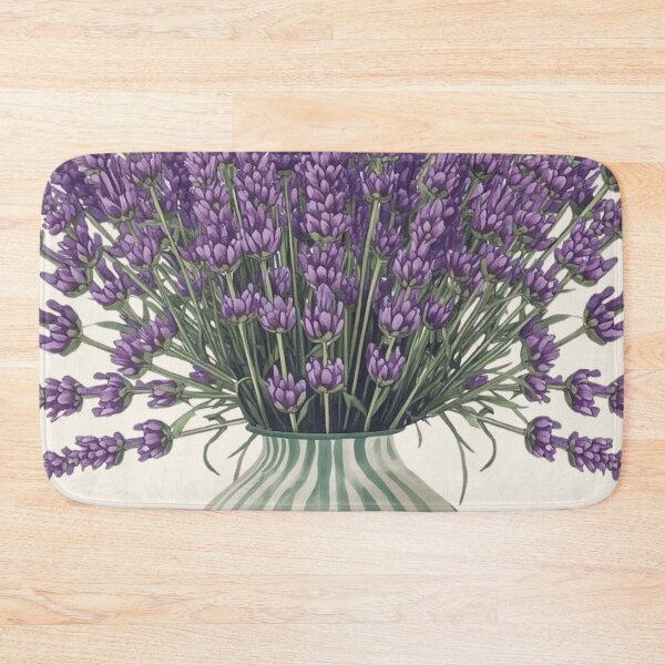 Item preview, Lavender flowers in a striped vase designed and sold by FlowerFolie.