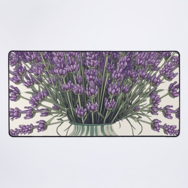 Item preview, Lavender flowers in a striped vase designed and sold by FlowerFolie.
