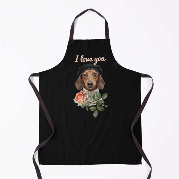 Item preview, Sausage dog wearing a black beret and pullover designed and sold by FlowerFolie.