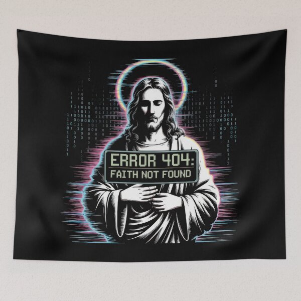 Item preview, Glitch Jesus Error 404 Faith Not Found designed and sold by ApproachingZion.