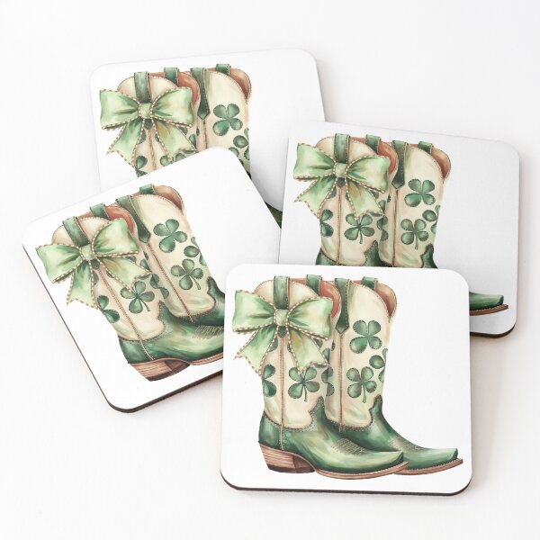 Item preview, Lucky Cowgirl Boots – St. Patrick’s Day Western Shamrock Boots with Bow designed and sold by FloraliteCo.