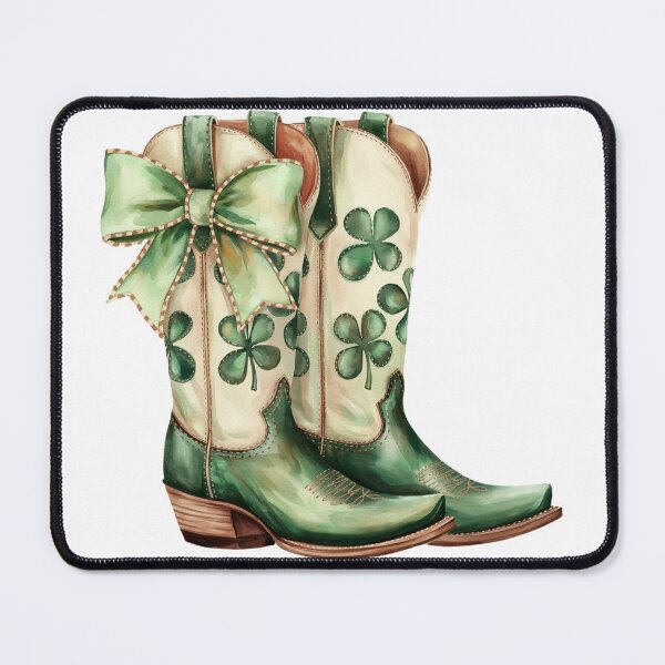 Item preview, Lucky Cowgirl Boots – St. Patrick’s Day Western Shamrock Boots with Bow designed and sold by FloraliteCo.