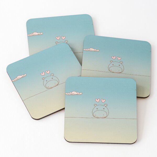 Item preview, Minimalist Hippo Heart Bubbles designed and sold by NeatThingLover.