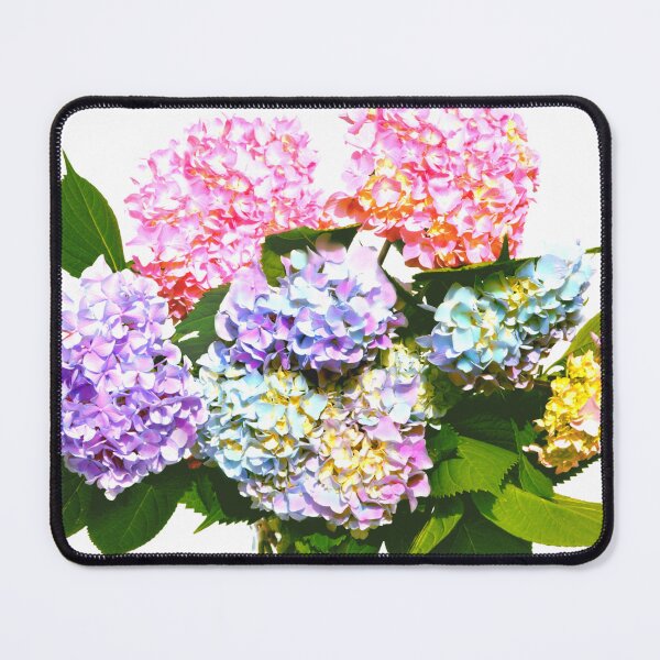 Item preview, Vintage pink, purple, blue hydrangeas in crystal water pitcher designed and sold by hollycooper.
