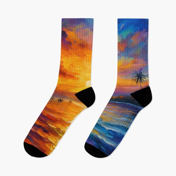 Item preview, Tropical Sunset Serenity - Sailboats, Palms, and Ocean Glow designed and sold by Joey Santiago.
