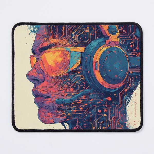 Item preview, Cyber Gamer Head Illustration designed and sold by Witty Moon.