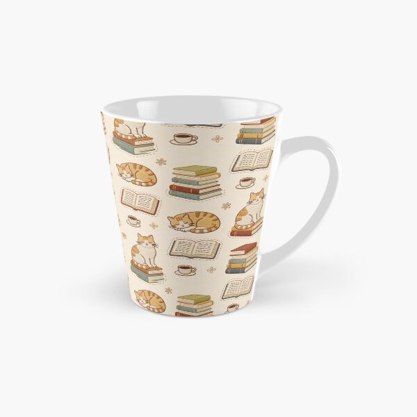 Item preview, Embroidery Effect Books & Cats Seamless Pattern - Faux Stitch stitching Bookworm & Ginger Cat Fabric Design designed and sold by HappySproutArt.