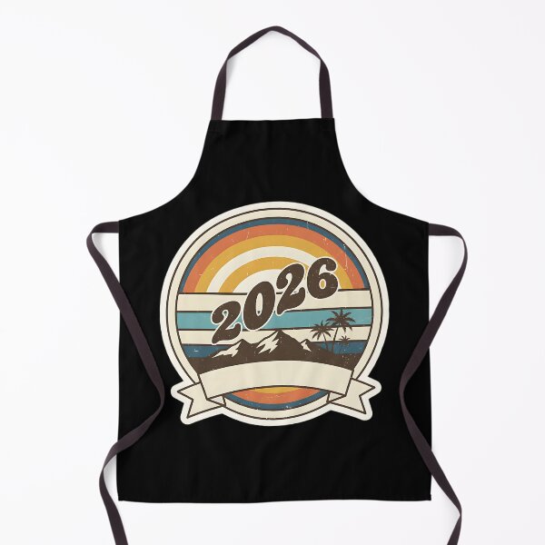 Item preview, Vintage 2026 Retro Tropical Mountain Badge designed and sold by Silent Watch Threads..