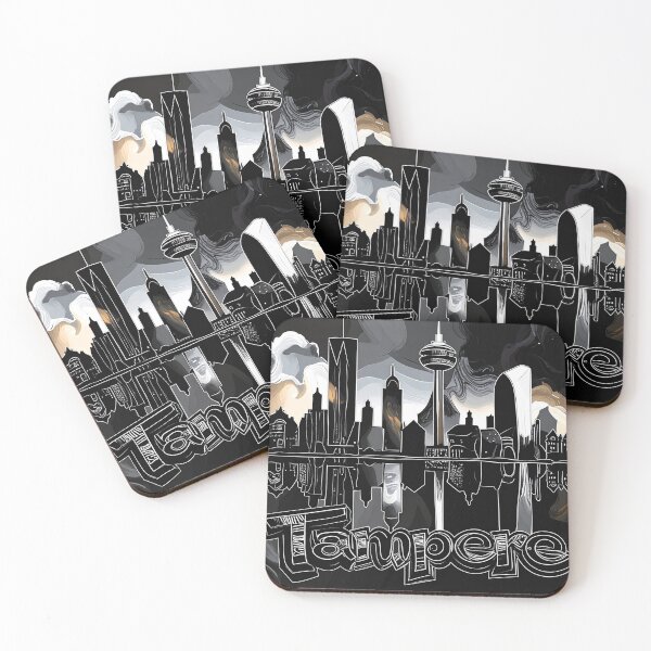 Item preview, Nights of Gold, Tampere skyline designed and sold by LiskoDesign.