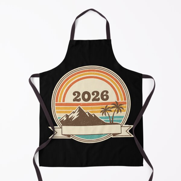 Item preview, Vintage 2026 Retro Tropical Mountain Badge designed and sold by Silent Watch Threads..