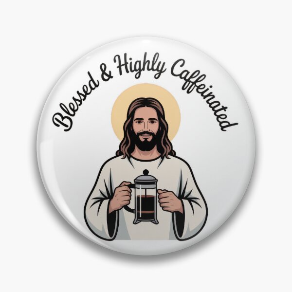 Item preview, Blessed Jesus French Press Coffee Humor designed and sold by ApproachingZion.