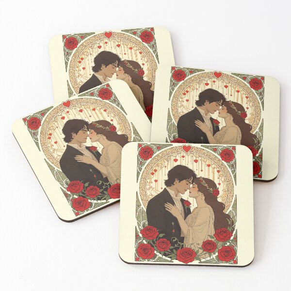 Item preview, Romance And Red Roses Art Nouveau Illustration designed and sold by taiche.