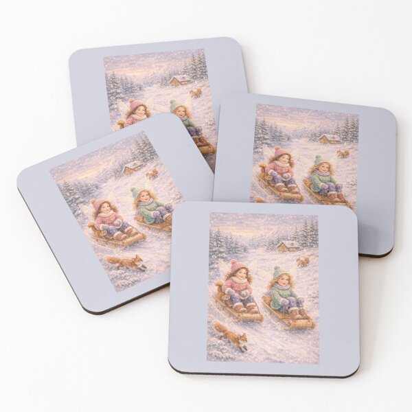 Item preview, Little Sister Winter Fairies Tobogganing designed and sold by Novel Works Studio.