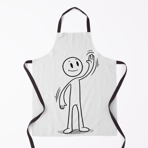 Item preview, Friendly Stick Figure Waving – Minimal Line Art Illustration designed and sold by Articooler.