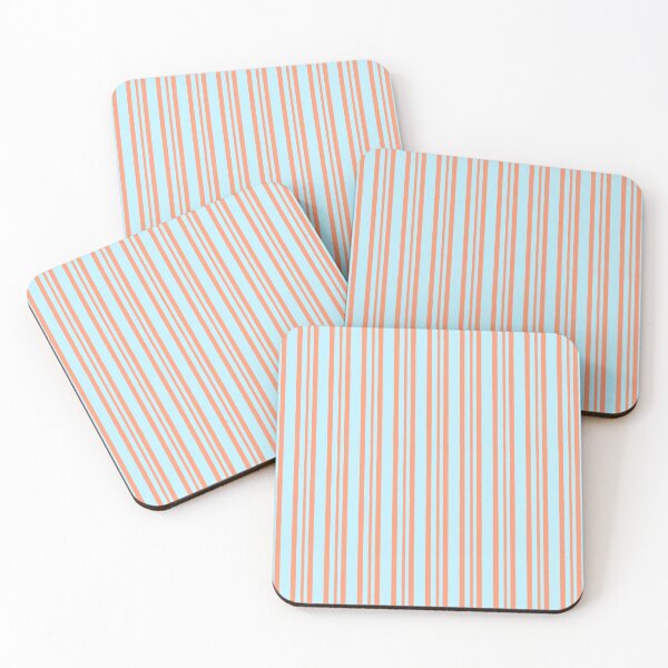 Item preview, Summer Coral Blue Stripe Pattern designed and sold by 333.