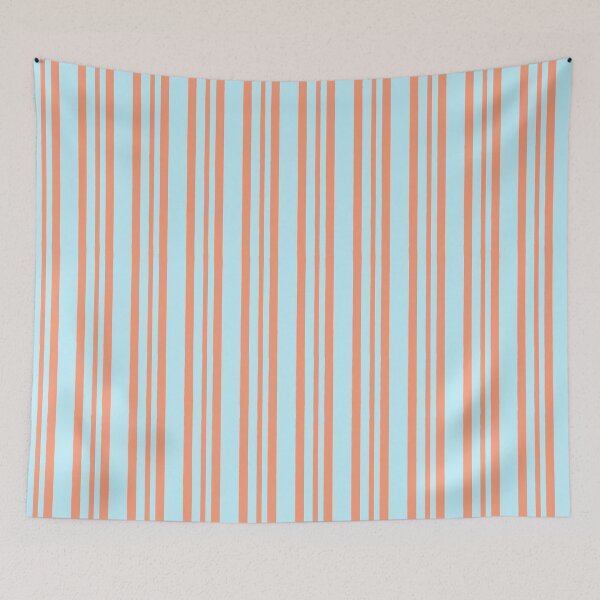 Item preview, Summer Coral Blue Stripe Pattern designed and sold by 333.