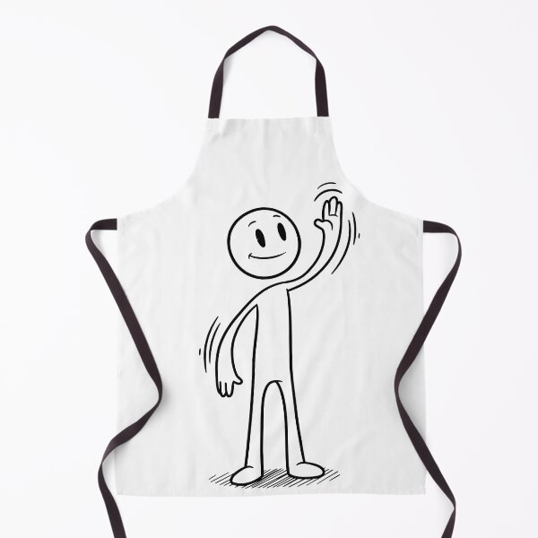 Item preview, Friendly Stick Figure Waving – Minimal Line Art Illustration designed and sold by Articooler.