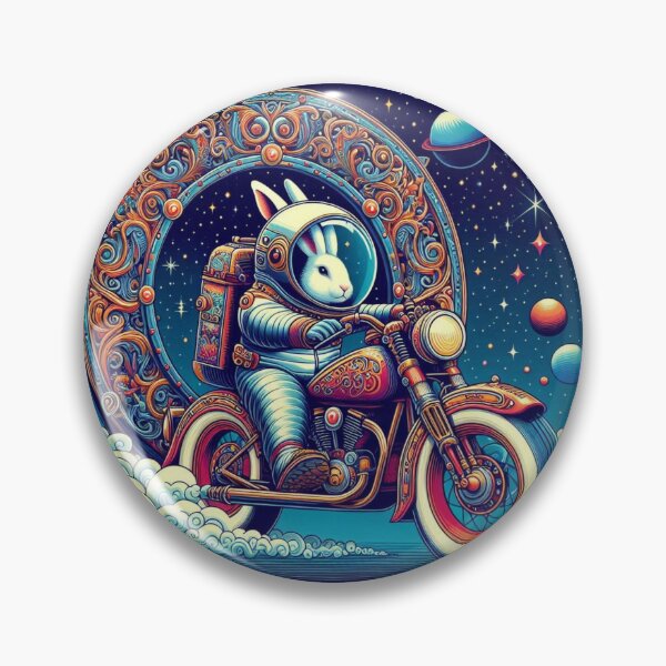 Item preview, Cosmic Rabbit Rider – Astronaut Motorcycle Fantasy designed and sold by Dogandesighn.