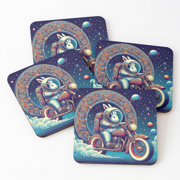 Item preview, Cosmic Rabbit Rider – Astronaut Motorcycle Fantasy designed and sold by Dogandesighn.