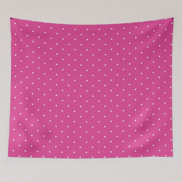 Item preview, White polka dots on pink background designed and sold by RishabhArts1.