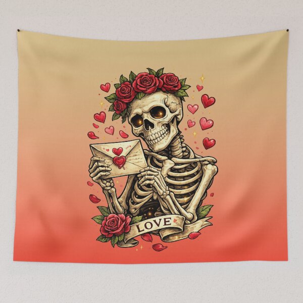 Item preview, Sending eternal love, one bone-chilling letter at a time | Valentine Skeleton designed and sold by skkyfaithArtz.