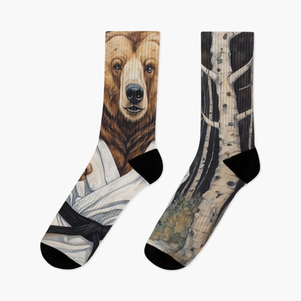 Item preview, Karate Bear in the Forest Black Belt Martial Arts Design designed and sold by Mauswohn.