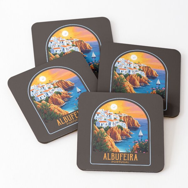 Item preview, Albufeira Vintage Travel Illustration designed and sold by HomeLivingCo.