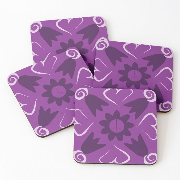 Item preview, Purple Peace Flowers Tulips Hearts in Square Orientation designed and sold by Digitalmyth's Designs.