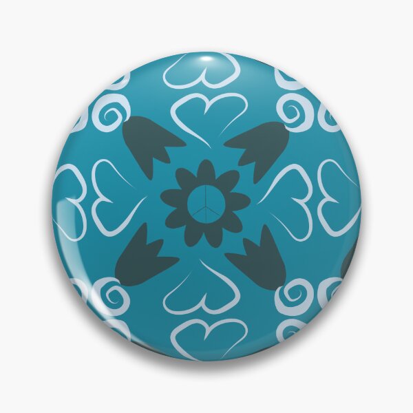 Item preview, Teal Peace Flowers Tulips Hearts in Square Orientation designed and sold by Digitalmyth's Designs.