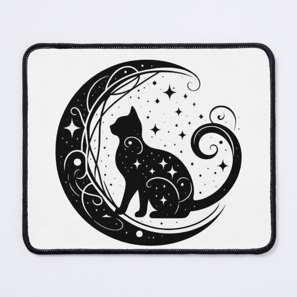 Item preview, Moon Cat – Mystical Celestial Illustration designed and sold by Dogandesighn.