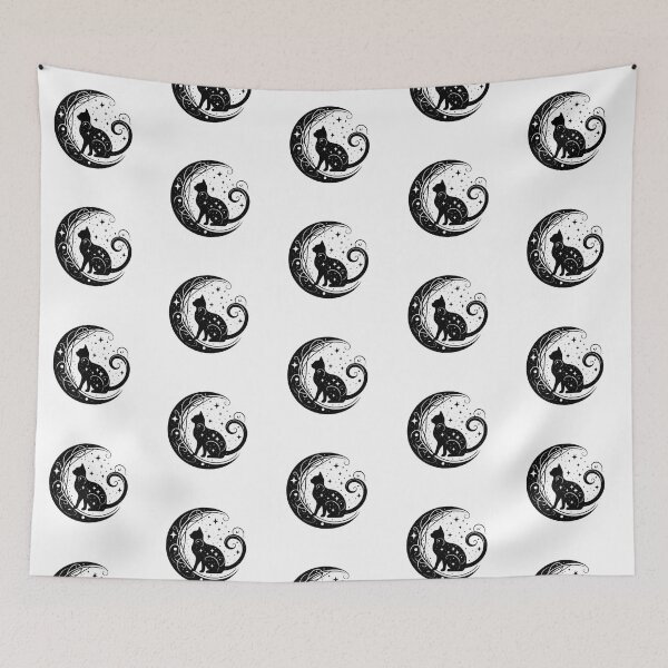 Item preview, Moon Cat – Mystical Celestial Illustration designed and sold by Dogandesighn.
