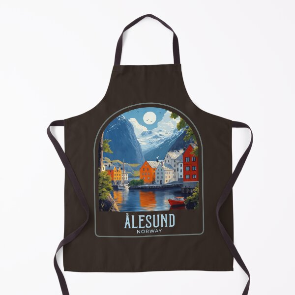 Item preview, Ålesund Vintage Travel Illustration designed and sold by HomeLivingCo.